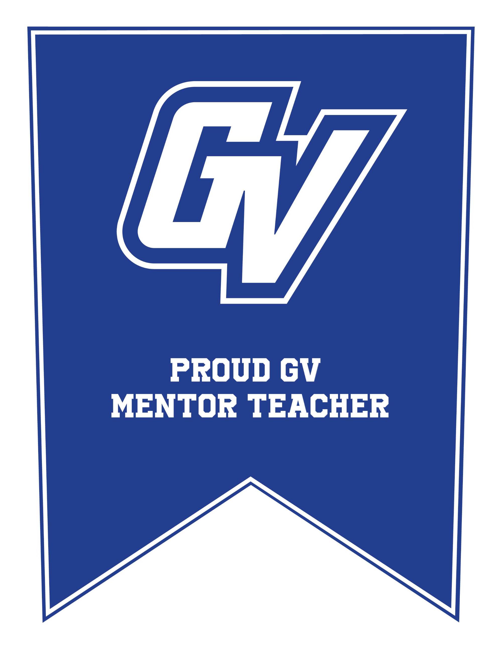Proud teacher mentors GVSU pennants blue